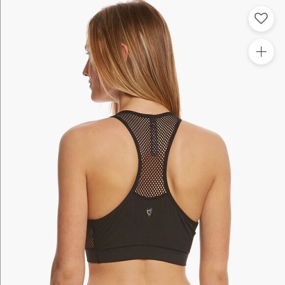 Betsey Johnson black Performance Zip Front Mesh Yoga Sports Bra sz small - Picture 7 of 9